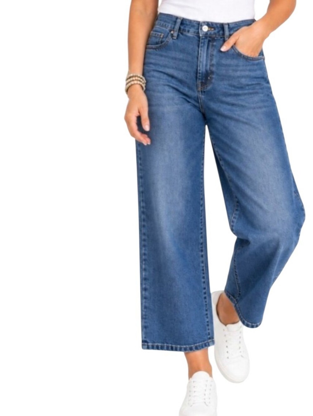 Blanknyc The Baxter Ribcage Jeans High Rise Straight Leg Size 25 Medium Wash New